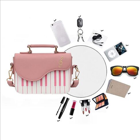 Zeph Hosea Women Piano Pattern Music Note Top Handle Satchel Mini Size Crossbody Tote Bag Purse in Saudi Arabia