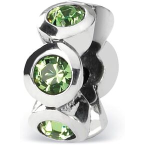 The Black Bow Sterling Silver August Crystal Simulated Birthstone, 6-Stone Bead Charm in Saudi Arabia