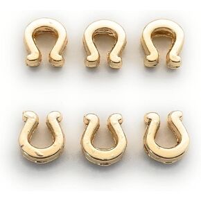 Uniqueen 24 Kt Shiny Gold Plated Brass Horse Shoe Spacer 5pcs, Brass, No Gemstone in Kuwait