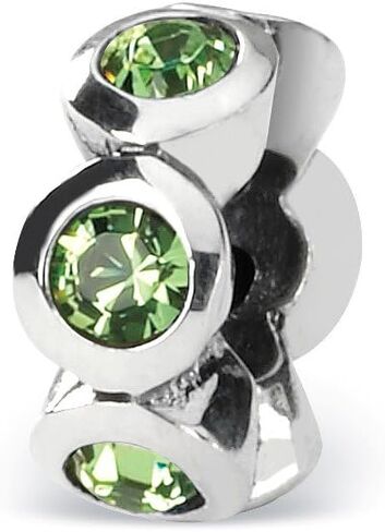 The Black Bow Sterling Silver August Crystal Simulated Birthstone, 6-Stone Bead Charm in Saudi Arabia