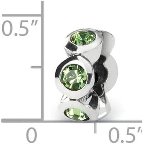 The Black Bow Sterling Silver August Crystal Simulated Birthstone, 6-Stone Bead Charm in Saudi Arabia