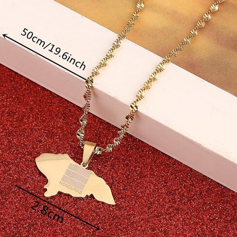 Honduras Map Pendant Jewelry for Women Charm Map Jewelry in Saudi Arabia