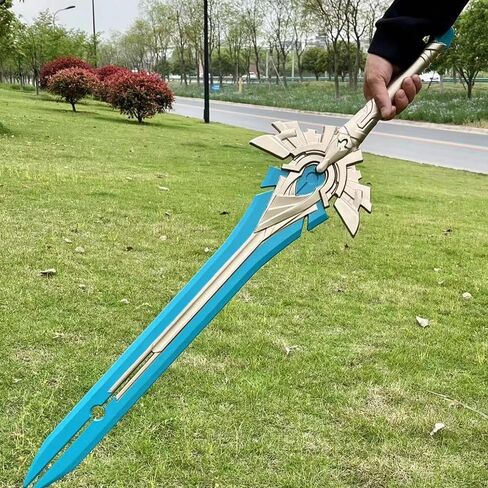 Genshin Skyward Pride Blade Sword PU Foam Swords 32 بوصة دعائم تأثير السلاح باللون الأزرق in Kuwait