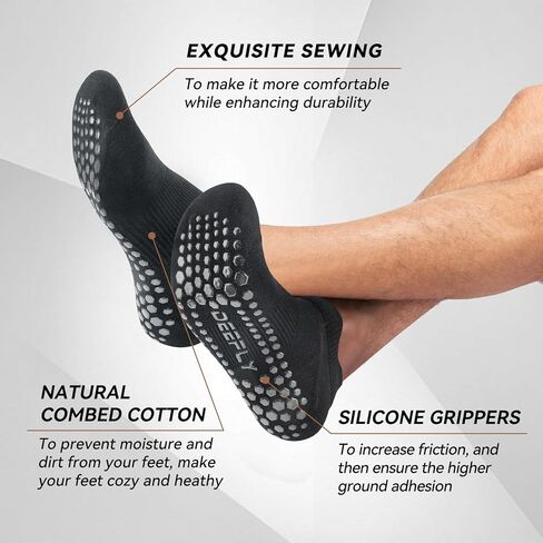 جوارب يوجا للجنسين من ديفلي، جوارب بيلاتيس بمقابض مضادة للانزلاق in Kuwait