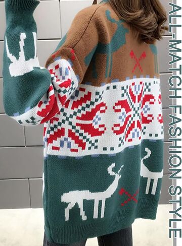 HOINLVLI Cardigan for Women Cat Sweaters for Women Women's Autumn and Winter Button Sweater Knitted Cardigan Fun Cardigan in Saudi Arabia