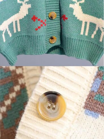 HOINLVLI Cardigan for Women Cat Sweaters for Women Women's Autumn and Winter Button Sweater Knitted Cardigan Fun Cardigan in Saudi Arabia