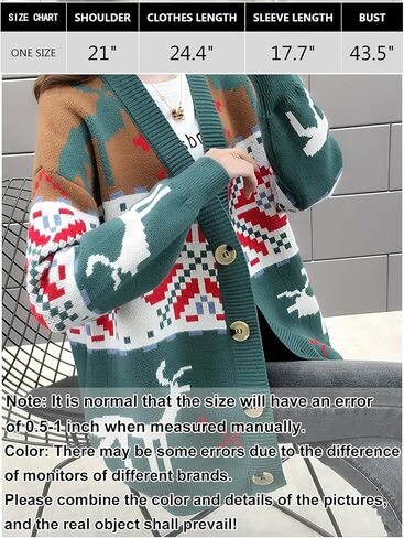 HOINLVLI Cardigan for Women Cat Sweaters for Women Women's Autumn and Winter Button Sweater Knitted Cardigan Fun Cardigan in Saudi Arabia