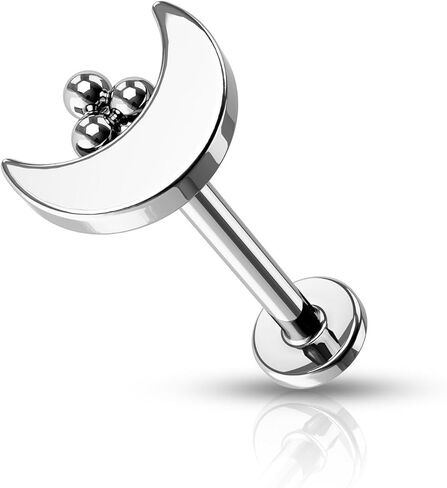 اقراط غضروف G23 من التيتانيوم الصلب من مونكراش جوليري مرصعة 16 غرام لابريت بتصميم بسيط على شكل قمر وحلزون ميدوسا لا تسبب الحساسية، تيتانيوم، زركونيا مكعب, التيتانيوم, زركونيا مكعب in Kuwait