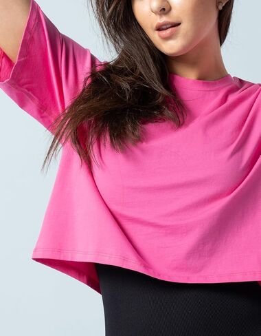 Lulucheri Women's Pima Cotton Workout Crop Tops Short Sleeve Shirts Athletic T-Shirt Cropped Crew Neck Tee in Kuwait