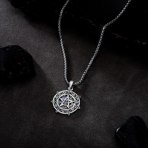 YOSOPRETTY tetragrammaton قلادة قلادة 925 الفضة الاسترليني شقرا الخماسي الخماسي قلادة tetragrammaton تميمة الوثنية الويكا مجوهرات هدايا للنساء الرجال in Kuwait