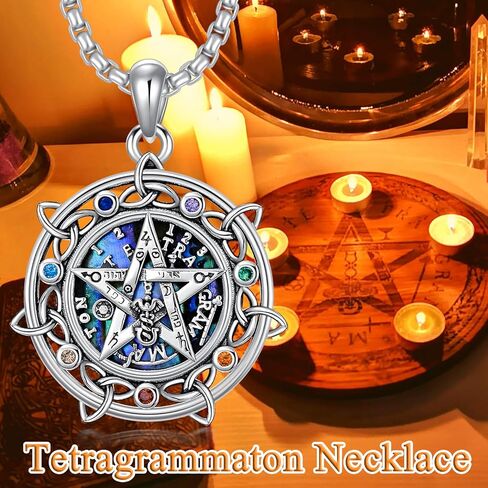 YOSOPRETTY tetragrammaton قلادة قلادة 925 الفضة الاسترليني شقرا الخماسي الخماسي قلادة tetragrammaton تميمة الوثنية الويكا مجوهرات هدايا للنساء الرجال in Kuwait