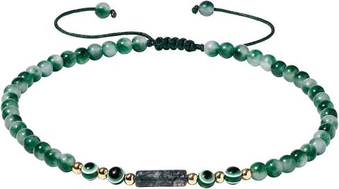 Xfoxstal Natural Agate Evil Eye Ankle Bracelets for Women Anxiety Amulet 4mm Beaded Anklet Spiritual Jewelry Reiki Crystals and Healing Stones Gifts in Saudi Arabia