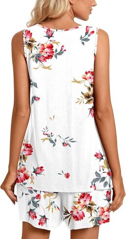 TAOHUADAO 2 Piece Women's Sleeveless Pajama Sets, Lounge Sleepwear Ladies Pjs Sets with Pockets in Saudi Arabia