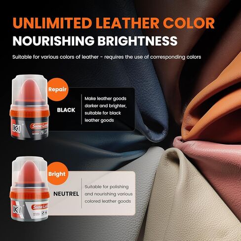 IKI Premium Leather Shoe Polishing Lanolin Set: Black & Colorless Oils, Horsehair Brush、Beech Horsehair Brush, High-Fiber Gray Towel in Kuwait
