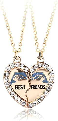 Lezmoii Best Friend Necklace Friendship Necklace Gifts Matching Magnetic BFF Necklace for 2 Girls in Saudi Arabia