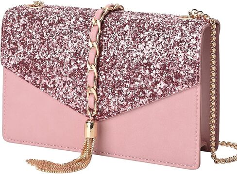 GM LIKKIE Crossbody Clutch Purse for Women, Glitter Evening Bag, Sequin Tassel Wedding Handbag for Party in Saudi Arabia