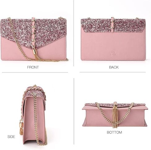 GM LIKKIE Crossbody Clutch Purse for Women, Glitter Evening Bag, Sequin Tassel Wedding Handbag for Party in Saudi Arabia