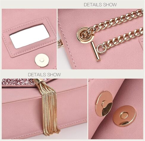 GM LIKKIE Crossbody Clutch Purse for Women, Glitter Evening Bag, Sequin Tassel Wedding Handbag for Party in Saudi Arabia