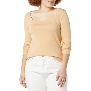 Amazon Essentials Women's Slim-Fit Long Sleeve Square Neck T-Shirt in Kuwait