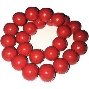 اكسسوارات زي بورتجاس دي ايس التنكري من توستيف، قلادة خرز كبيرة باللون الاحمر، خشب، خشبي in Kuwait