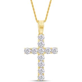 قلادة SAVEARTH DIAMONDS 8 1/4 قيراط مقطوعة بشكل دائري من الألماس المويسانتي من الذهب عيار 14 قيراط أكثر من 925 مجوهرات من الفضة الإسترلينية مع سلسلة 18 بوصة (لون G-H، 8.25 قيراط) in Kuwait