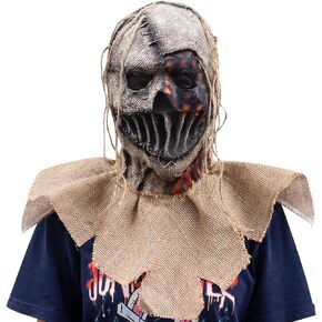 nezababycos Scary Scarecrow Mask Halloween Clown Burlap Sack Headgear Creepy Horror Joker Costume Props for Adult Men Women