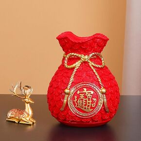 LOONEO Good Luck Fortune Bag, Chinese New Year Gift Fortune Drawstring Bag, Embroidered Lucky Silk Style Brocade Pouch for Jewelry Gold Coin Product Packing Spring Festival Decorations (Red-2) in Saudi Arabia