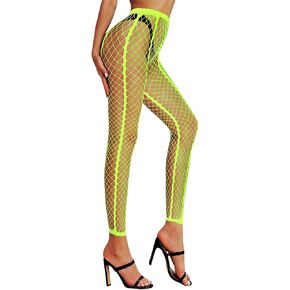 LUCKELF المرأة مثير شريط شبكة صيد السمك الجوارب جوارب بدون قدم عالية الخصر شبكة صيد السمك افتتاح طماق in Kuwait