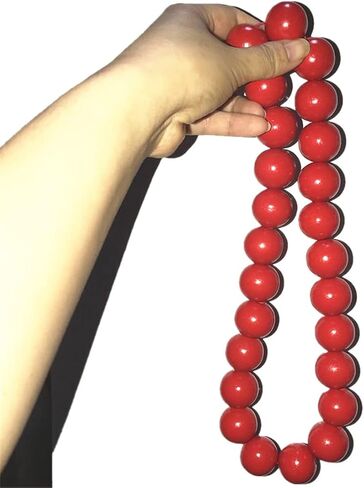 اكسسوارات زي بورتجاس دي ايس التنكري من توستيف، قلادة خرز كبيرة باللون الاحمر، خشب، خشبي in Kuwait