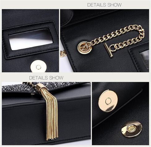 GM LIKKIE Crossbody Clutch Purse for Women, Glitter Evening Bag, Sequin Tassel Wedding Handbag for Party in Saudi Arabia