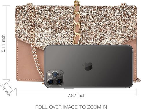 GM LIKKIE Crossbody Clutch Purse for Women, Glitter Evening Bag, Sequin Tassel Wedding Handbag for Party (Khaki) in Kuwait