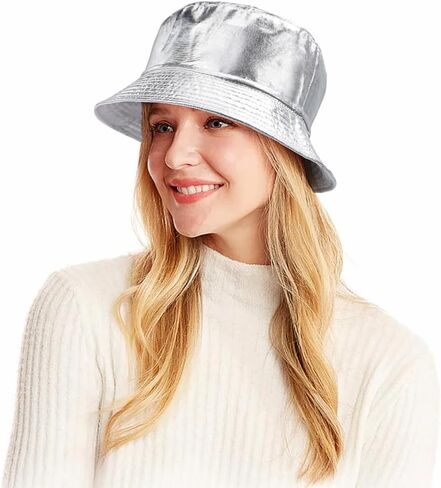 قبعة دلو جلامورستار للنساء، قبعة صياد السمك قابلة للتعبئة، ملابس مزدوجة الجانب in Kuwait