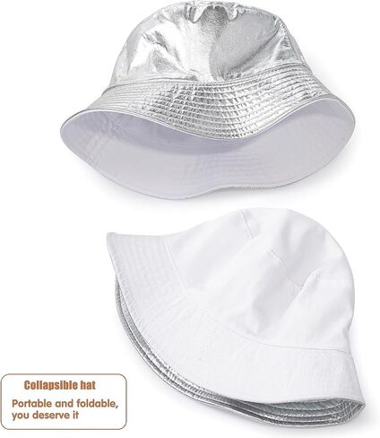 قبعة دلو جلامورستار للنساء، قبعة صياد السمك قابلة للتعبئة، ملابس مزدوجة الجانب in Kuwait