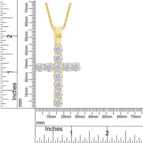 قلادة SAVEARTH DIAMONDS 8 1/4 قيراط مقطوعة بشكل دائري من الألماس المويسانتي من الذهب عيار 14 قيراط أكثر من 925 مجوهرات من الفضة الإسترلينية مع سلسلة 18 بوصة (لون G-H، 8.25 قيراط) in Kuwait