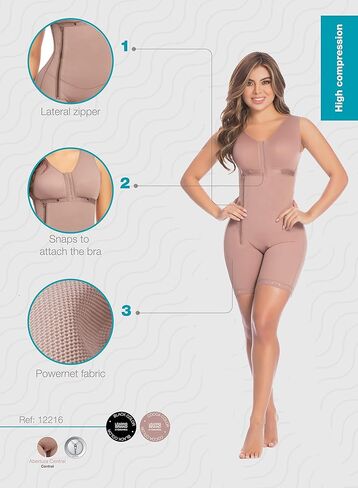 DPRADA Fajas 11215 Full Body Shaper Post Surgery Abdomen Compression Garment with Bra in Saudi Arabia