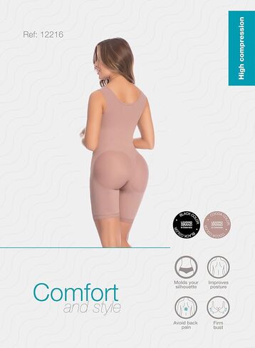 DPRADA Fajas 11215 Full Body Shaper Post Surgery Abdomen Compression Garment with Bra in Saudi Arabia