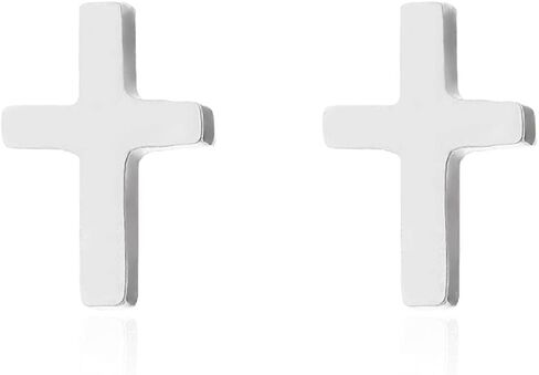 Minimalist Tiny Cross Stud Earrings for Women Girls Stainless Steel Silver Gold Plated Hypoallergenic Simple Fashion Small Faith Cartilage Tragus Post Dainty Birthday Christmas Lucky Faith Jewelry Gifts in Saudi Arabia