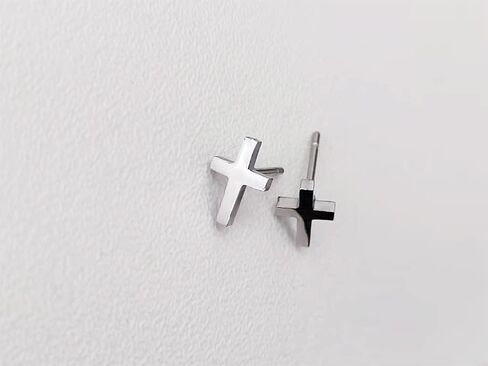 Minimalist Tiny Cross Stud Earrings for Women Girls Stainless Steel Silver Gold Plated Hypoallergenic Simple Fashion Small Faith Cartilage Tragus Post Dainty Birthday Christmas Lucky Faith Jewelry Gifts in Saudi Arabia