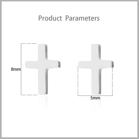 Minimalist Tiny Cross Stud Earrings for Women Girls Stainless Steel Silver Gold Plated Hypoallergenic Simple Fashion Small Faith Cartilage Tragus Post Dainty Birthday Christmas Lucky Faith Jewelry Gifts in Saudi Arabia