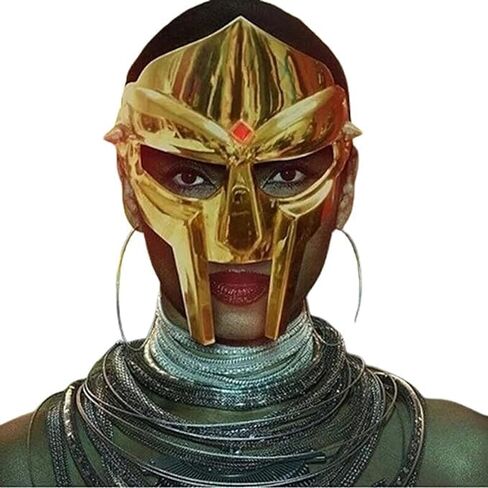 Medieval MF Doom Gladiator Mask Mad-Villain Golden Finish Brass Metal Face Mask Helmet Face Mask for Men's & Kids in Saudi Arabia