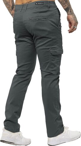 989Zé ENZO Mens Cargo Combat Trousers Pants Cotton Casual Slim Fit Stretch Chinos in Saudi Arabia