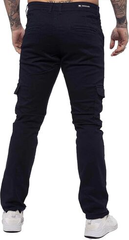 989Zé ENZO Mens Cargo Combat Trousers Pants Cotton Casual Slim Fit Stretch Chinos in Saudi Arabia