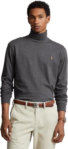 POLO RALPH LAUREN Mens Classic Fit Soft-Touch Turtleneck Longsleeve T-Shirt (L, BarclayHtr) in Saudi Arabia