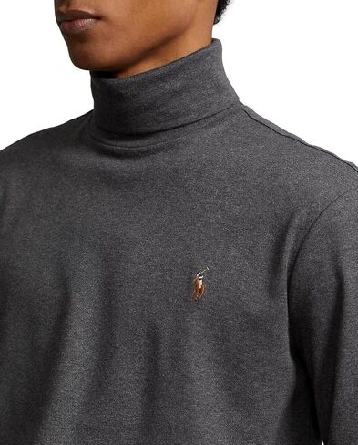 POLO RALPH LAUREN Mens Classic Fit Soft-Touch Turtleneck Longsleeve T-Shirt (L, BarclayHtr) in Saudi Arabia