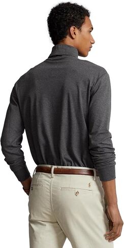 POLO RALPH LAUREN Mens Classic Fit Soft-Touch Turtleneck Longsleeve T-Shirt (L, BarclayHtr) in Saudi Arabia