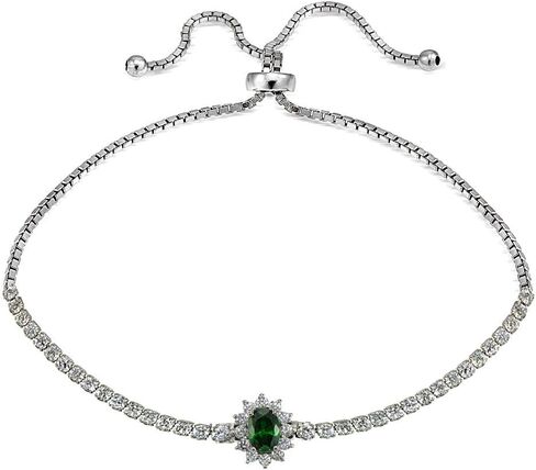 B. BRILLIANT Sterling Silver Simulated Gemstone Sun Flower Tennis Bolo Adjustable Stack Bracelet for Women Girls in Kuwait