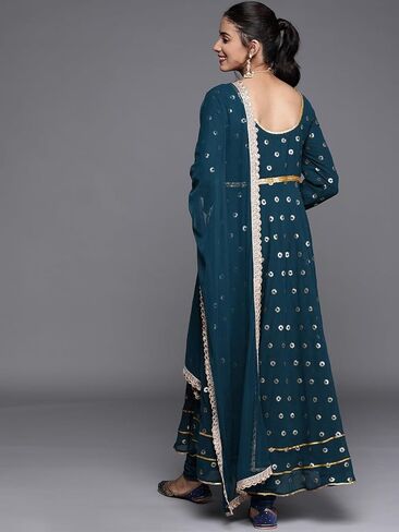 ملابس الحفلات النسائية من DREAMANGEL FASHION، كورتا جورجيت بالترتر مع وشاح in Kuwait