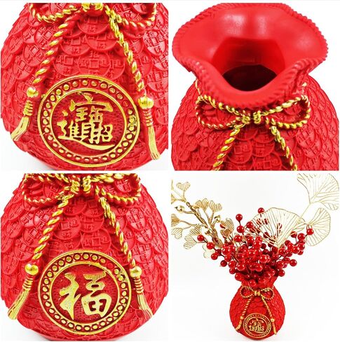LOONELO 2024 Dragon Chinese New Year Fortune Tree Vase Bucket, Chinese Lucky Money Piggy Bank, Good Luck Fortune Coin Container, Chinese Style Plant Holder for Lunar New Year Eve Party Home Decorations in Saudi Arabia