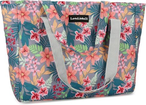 Lovelinks21 Beach Bag for Women Large Waterproof Sandproof Beach Pool Bag Casual Travel Beach Tote Bag with Pockets in Saudi Arabia