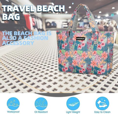 Lovelinks21 Beach Bag for Women Large Waterproof Sandproof Beach Pool Bag Casual Travel Beach Tote Bag with Pockets in Saudi Arabia